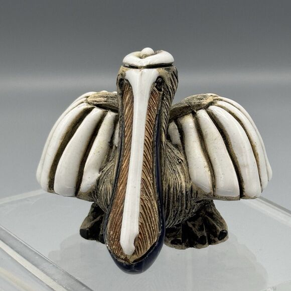 Vtg Artesania Rinconada Pelican Figurine Uruguay Signed Animal Pottery 3" Bird - Picture 5 of 9
